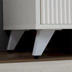 Wit Canneleerd Dressoir met Messing Poten
