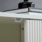 Wit Canneleerd Dressoir met Messing Poten