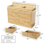 Homsee Solid Pine Wood Diaper Changing Table & Dresser: Removable Station,Drawer Storage, All-in-One Nursery Essential for Parents