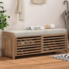 43.30 Solid Wood Storage Bench with Contemporary Distressed Blinds