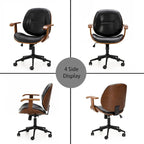 Glitzhome Leatherette Adjustable Swivel Desk Office Chair with Armrest Ergonomic Design