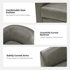 Haley Modern Swivel Barrel Faux Leather Chair with Solid Wood Base Set of 2 by HULALA HOME