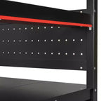 GDFStudio Scott Wooden Gaming Loft Bed with Storage Stairs, Desk, Shelves & Pegboard
