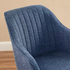 Art Leon Comfortable Fabric Swivel Accent Chair with Solid Oak Wood Legs