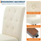Parsons Button Tufted Dining Chairs Set of 6 / 4 - Upholstered Fabric Kitchen Chairs with Wood Legs & Padded Seats - Living Room Kitchen Furniture
