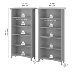 Salinas Tall 5-shelf Bookcase (Set of 2) by Bush Furniture