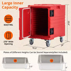 Premium Catering Food Warmer - Insulated Hot/Cold Carrier for 6 Full-Size Pans with Heavy-Duty Casters