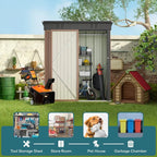 Outdoor Storage Metal Shed Garden Tool Shed with Lockable Door for Patio Furniture and Tools
