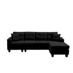 Sectional Sofa Living Room with L Shape Chaise Lounge and cup holder