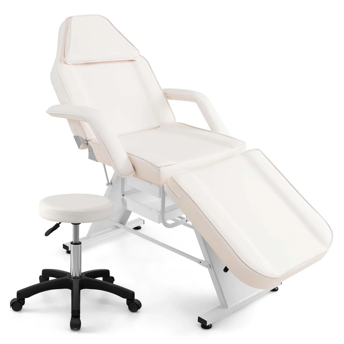 Costway 72 Massage Bed with Hydraulic Stool Adjustable Backrest &