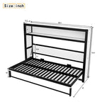 Twin Size Murphy Bed with Shelves, Metal Wall Bed with Foldable Design for Small Space