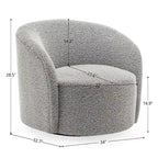 KINWELL 34 Wide Upholstered Swivel Accent Barrel Chair (Set of 2)