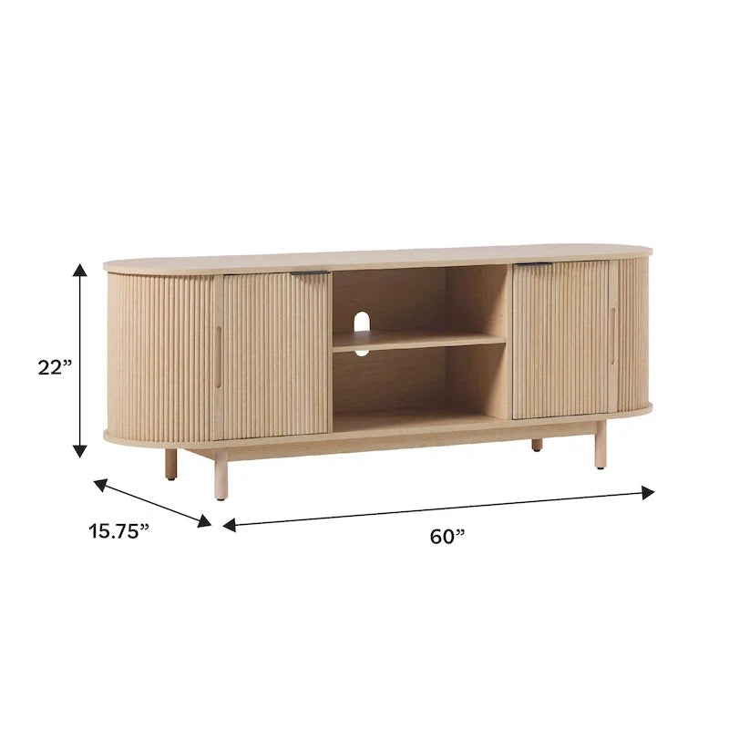Middlebrook Modern Reeded 60-inch TV Stand with Rounded Edges