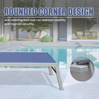 Patio Chaise Lounge Set of 3, Aluminum Pool Lounge Chairs with Side Table, Outdoor Adjustable Recliner All Weather