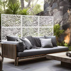 MAYEERTY Galvanized Steel Privacy Screen Outdoor and Indoor Divider Freestanding Decorative Screen for Balcony Garden 1pcs