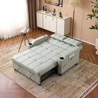 Upholstered Cats Claw Leather Convertible Reclining Sleeper Sofa Bed With Cushions For Small Spaces
