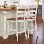 Homestyles Monarch 3-Piece Off-White Wood Kitchen Island Set with Drop Leaf Wood Top - 48 x 25 x 36