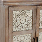 Farmhouse 37.4 Tall 2-Door Wood Storage Cabinet - 37.4 H x 27.68 W x 13.23 D