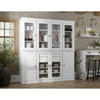 100% Solid Wood Kitchen China Pantry Buffet with Glass or Solid Wood Doors and 2-Drawer Kit 65 x 71.5