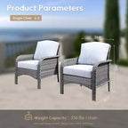 HOMLUX Set of 2 Patio Wicker Chairs Set Outdoor All Weather High Back Rattan Chairs