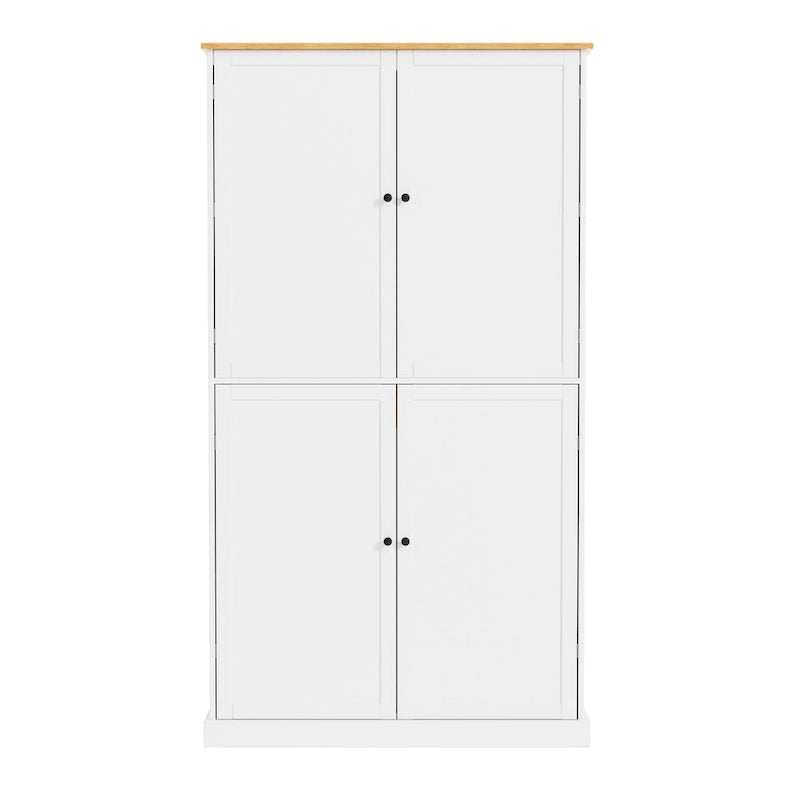 40.2x20x71.3 High Freestanding Kitchen Pantry Large Cupboard Storage Cabinet with 2 Drawers 2 Adjustable Shelves 8 Door Shelves
