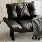 Contemporary Black Tufted Armless Chenille Accent Chair
