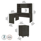 Echo L Shaped Desk with Hutch and Drawers