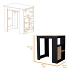 FM FURNITURE Arial Kitchen island in melamine,black/natural Oak
