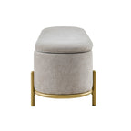 Storage Ottoman - Chenille Light Grey