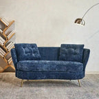 Upholstered Couch with Golden Metal Legs Club Loveseat Sofa for Living Reading Room ,Bedroom ,Apartment, Small Space Dorm