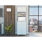 Caribe Microwave Cabinet, Four Legs, One Drawer, Double Door, One Shelf -White