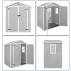 6 ft x 4 ft/6 ft x 8 ft/8 ft x 6 ft/8 ft x 10 ft All-Weather Resin Outdoor Plastic Storage Shed w/Floor, Spire Tool Shed