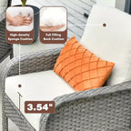 HOMLUX Set of 2 Patio Wicker Chairs Set Outdoor All Weather High Back Rattan Chairs