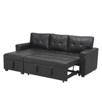 Convertible Reversible Sectional Sofa with Pull-Out Sleeper Bed, Hidden Storage Chaise, and Durable Legs