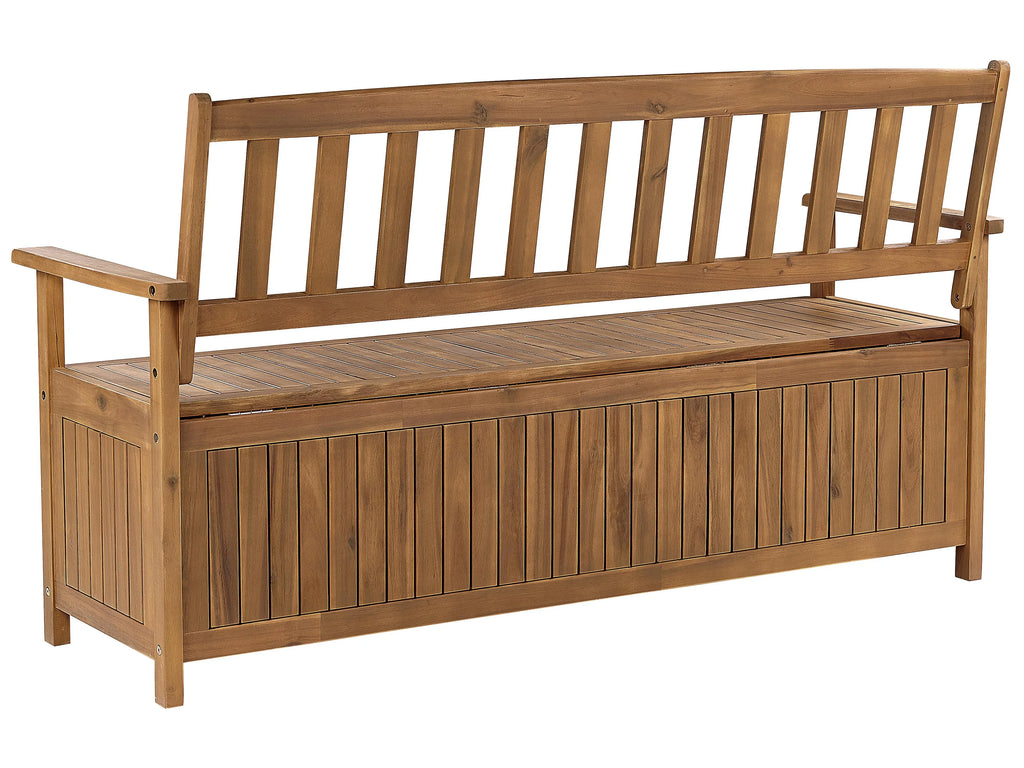 Panchina da giardino 160 cm con contenitore Legno dacacia Marrone