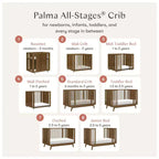 Babyletto Palma 8-in-1 Convertible All-Stages Crib with Bassinet & Toddler Bed Kits