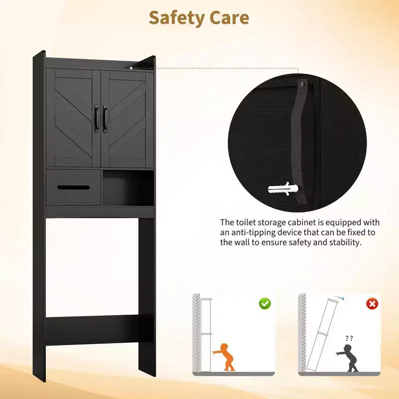 Over The Toilet Storage Cabinet,FreeStanding Bathroom Organizers for Bathroom,Restroom,Laundry