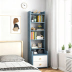 Modern Tall Wood Spacious Shelves 2-Drawer Nightstand