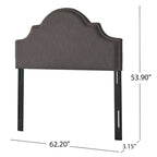 Adjustable Full/Queen Studded Fabric Headboard