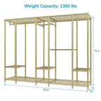 Extra Large Portable Closet Rack Heavy Duty Clothes Rack Max Load 1300 lbs