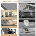 Vrakae 6 Pcs Patio HDPE All-Weather Stacking Adirondack Chair
