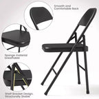 8-piece set of all-steel folding chairs with backrests, heavy-duty metal foldable dining chair set, 350 lbs capacity, suitable for indoor and outdoor