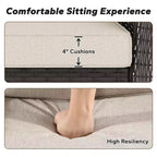 UPTIOT 2-person Outdoor Rattan Armchairs With Cushions