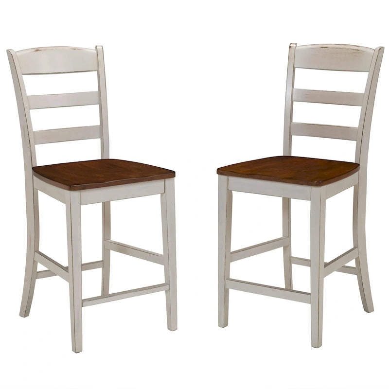 Homestyles Monarch 3-Piece Off-White Wood Kitchen Island Set with Drop Leaf Wood Top - 48 x 25 x 36