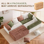 110.23 in. W Colorblock Modular 4-Seater Chenille Sofa with Curved Armrests