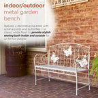 Alpine Corporation 44L Indoor/Outdoor 2-Person Classic Metal Garden Bench