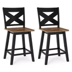 Costway 24 Swivel Barstools Set of 4 w/Backrest Large Seat Footrest for Kitchen Island