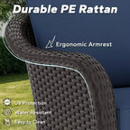 UPTIOT 2-person Outdoor Rattan Armchairs With Cushions