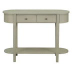 Okak Elegant Console Table with Smooth Glaze, Entry Table with Curved Design and 2 Drawers, Accent Table for Living Room, Hallway