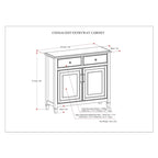 WYNDENHALL Hampshire 40 Wide Solid Wood Traditional Entryway Storage Cabinet - 40w x 15d x 36 h